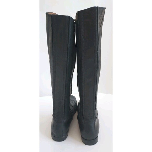 Ladies Kenneth Cole Black Leather Elastic Side Zip Tall Riding Boots Size 10/11 - Picture 5 of 12